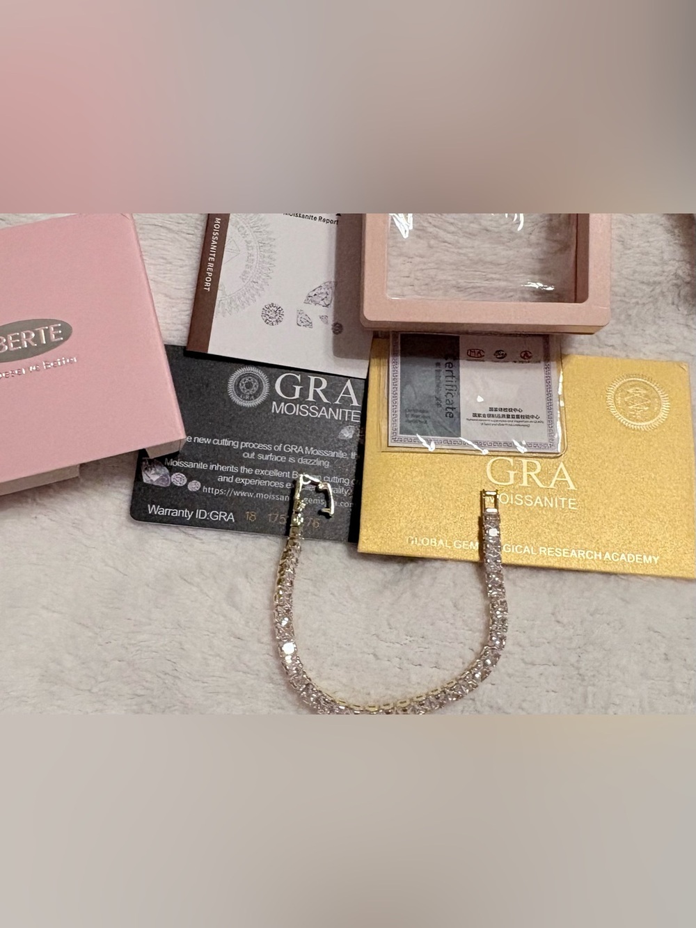 Moissanite Tennis Bracelet  7 inches long GRA Card & Gift Box,
